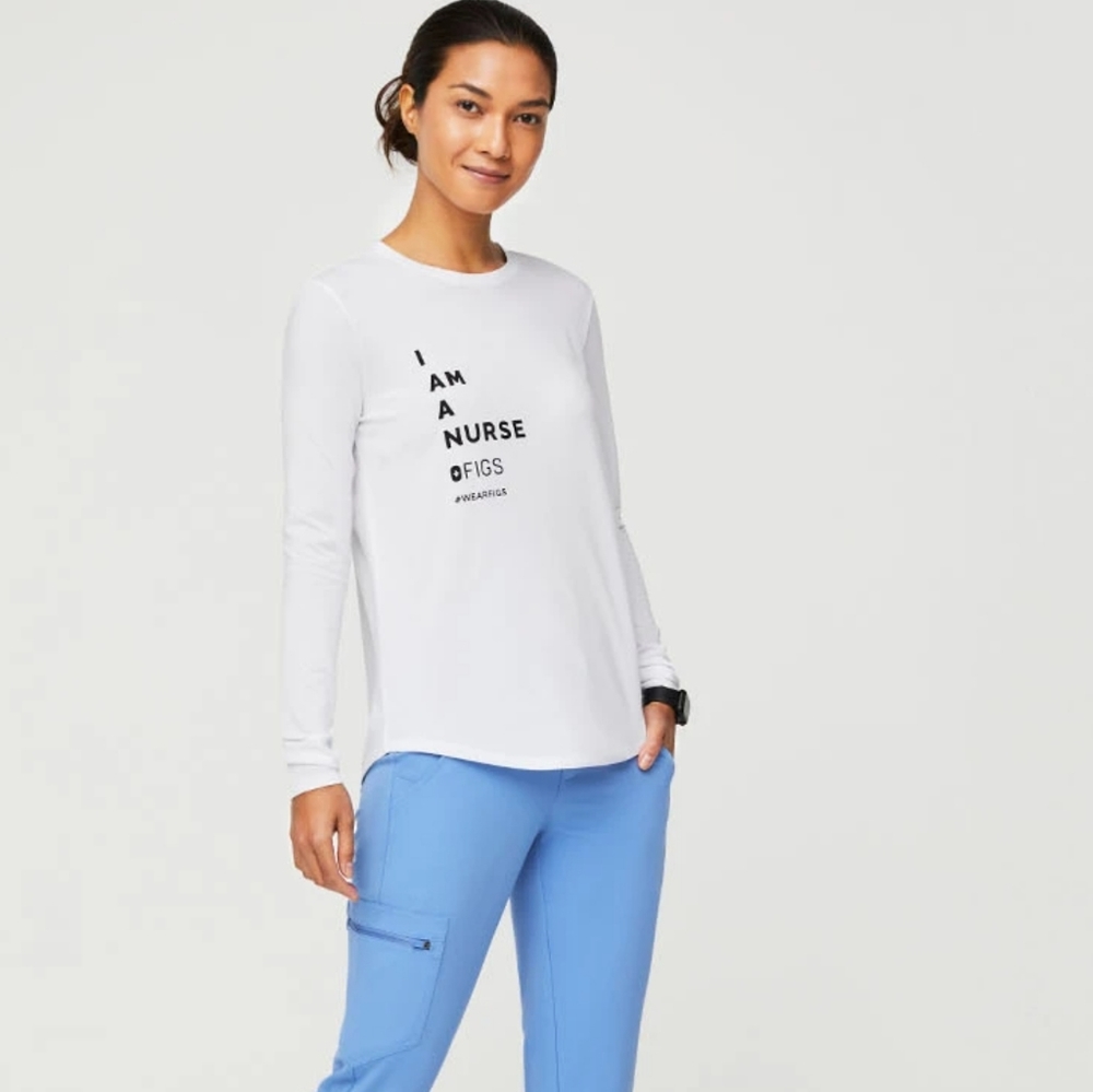 "I am a nurse" FIGS brand nursing underscrub top Size Medium